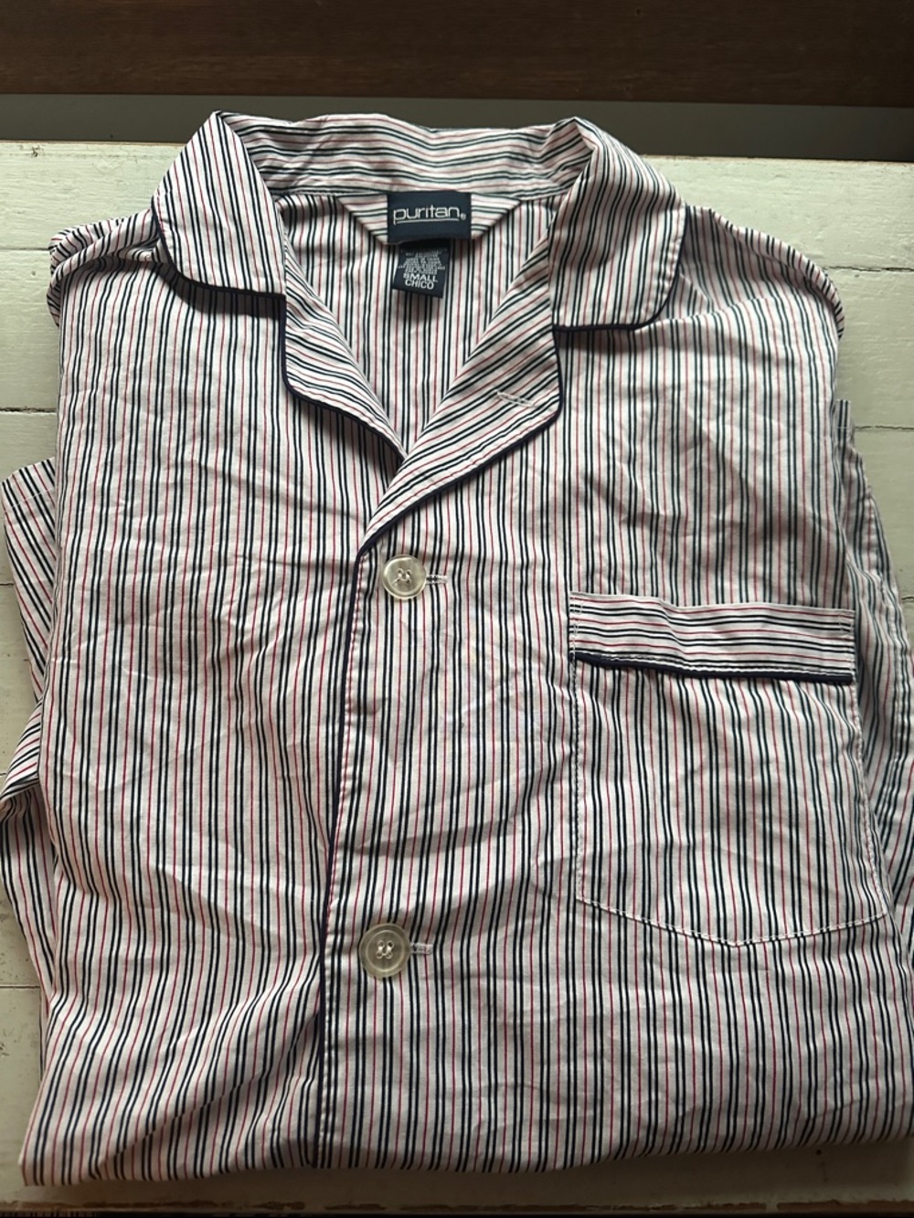 Puritan Striped Pajama Set in Navy, White & Red